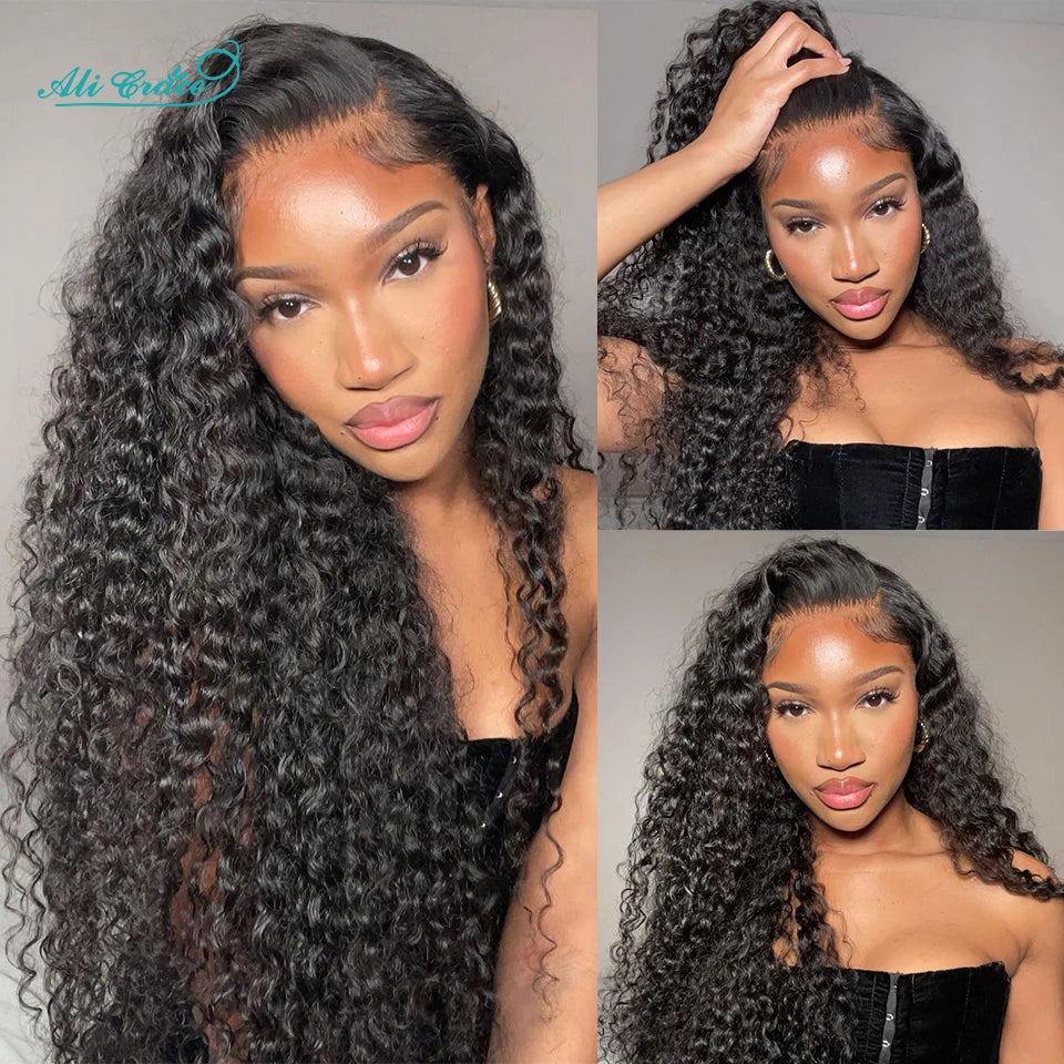 Ali Grace Hair Brazilian Deep Wave 3 Bundles 100% Brazilian Remy Hair 10-28 Inch Deep Curly Brazilian Human Hair For Black Women
