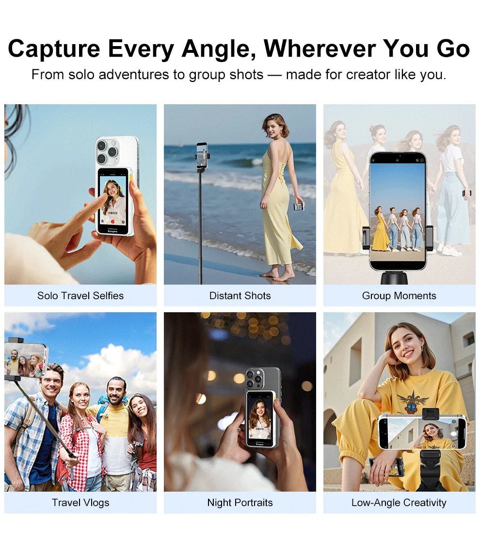Phone Vlog Selfie Monitor Screen, Touchscreen Monitor, Wireless Transmission with Bluetooth Remote for iPhone Live Stream TikTok