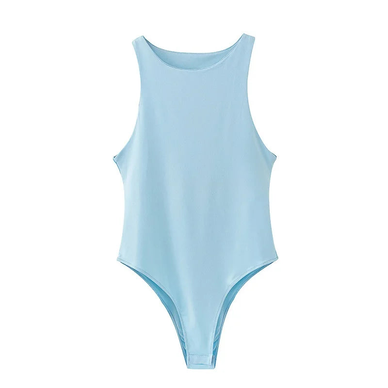 2025 summer solid sexy bodycon women bodysuits female 8 color green slim casual bodysuit chic lady club short playsuits femme