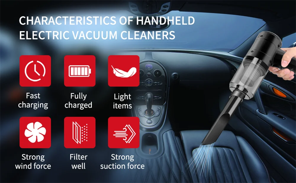 Portable Small Vacuum Cleaner For Multi Purpose Vehicles Small Household Pump Handheld Car Vacuum Cleaner