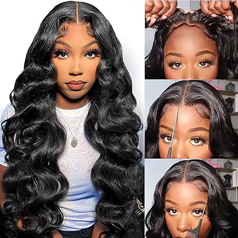 ISEE Hair Wear And Go Body Wave Lace Front Wig Pre Bleached Knots 6x9 M cap Lace Glueless Wig Human Hair Pre Cut PrePlucked