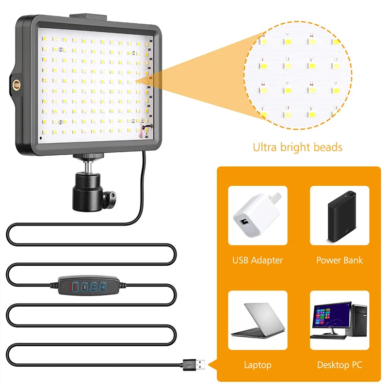 6/8 Inch Video Led Light Photography Selfie Dimmable Video Fill Light for Photo Studio Live Stream Fill Lamp No Tripod Stand