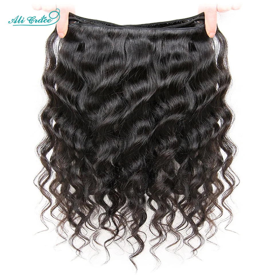 ALI GRACE Hair Brazilian Loose Wave Bundles 1 3 4 Pcs Human Hair Bundles 100% Remy Human Hair Extensions Hair Weaves Bundles