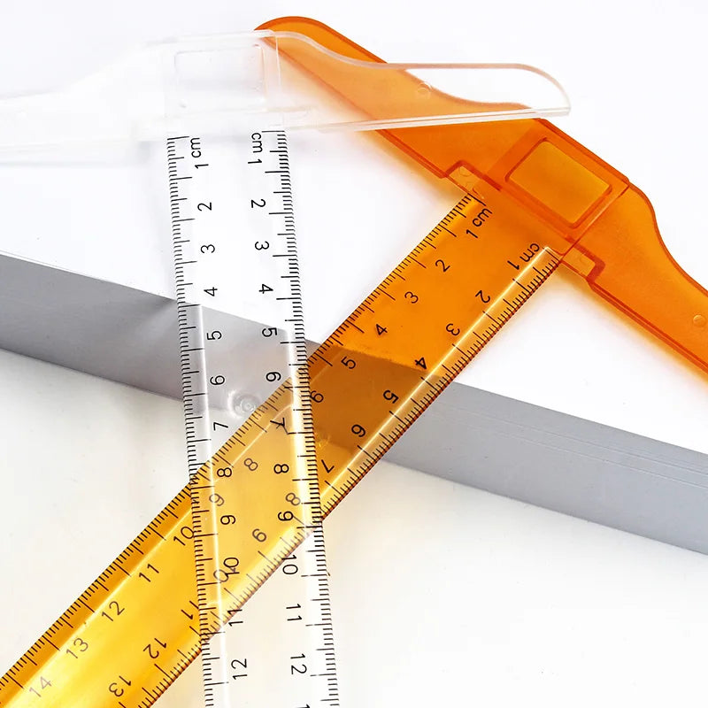 1Pc T-shaped Double Side Scale Ruler Drafting Drawing Tool Plastic School Office Supplies Stationery Accessory 30cm (Inch, Cm)
