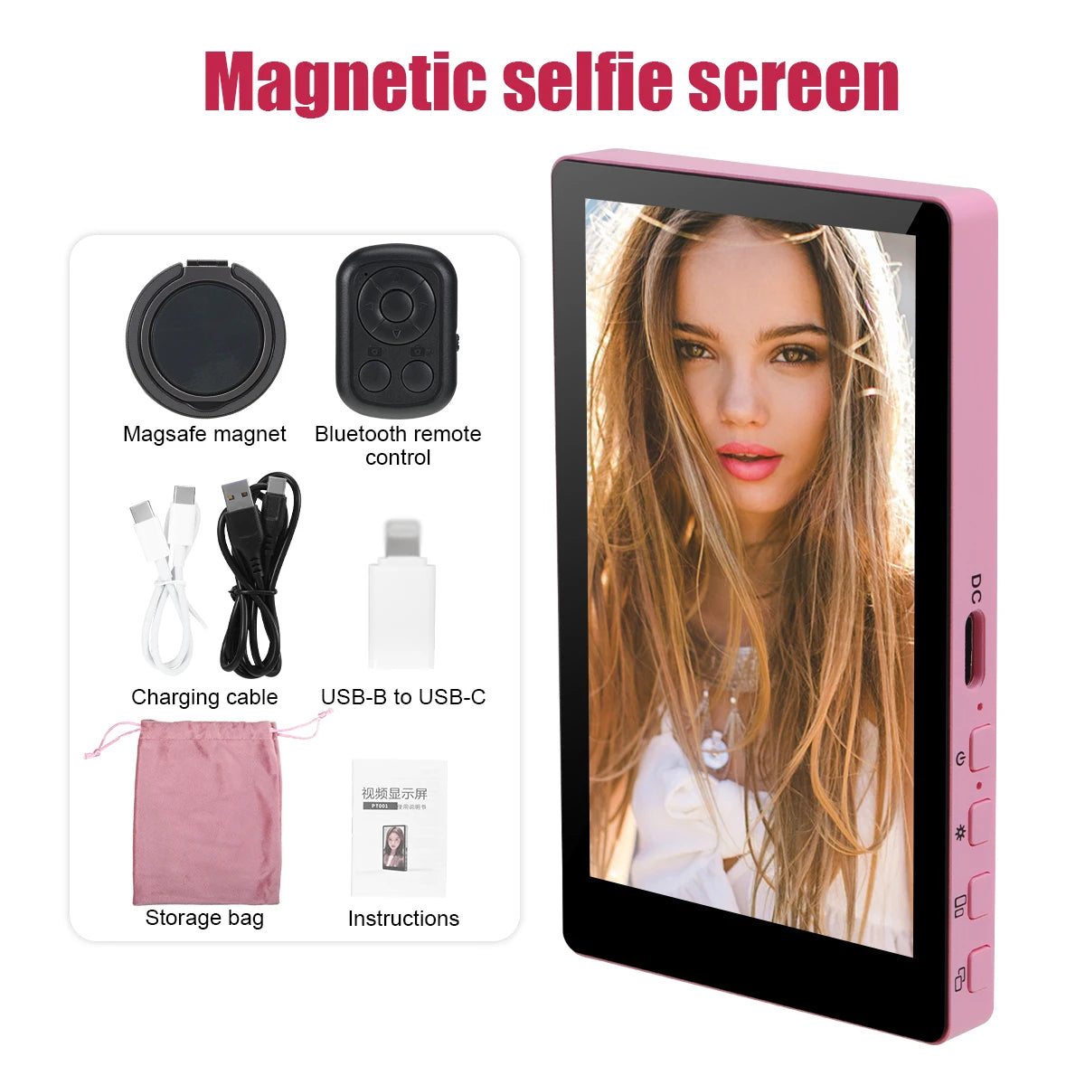 Mobile Phone Wireless Magnetic Selfie Monitor Screen For Smartphone Vlog Live Stream Video Recording for iPhone Android phone