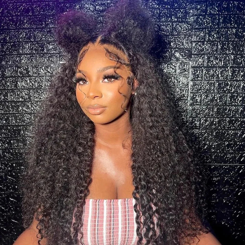 13x6 Curly Water Wave Lace Frontal Human Hair Wigs For Women Tuneful 40 Inch Long HD Lace Front Human Hair Wigs  Full And Bouncy