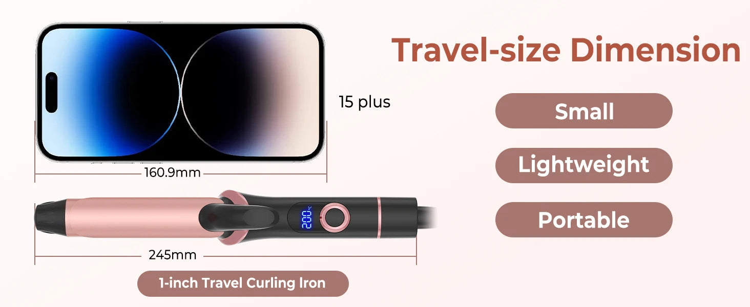 Ceramic Mini Hair Curler 25mm Travel Curling Iron Dual Voltage Curling Wand Small Hair iron Styler Curly Hair Products