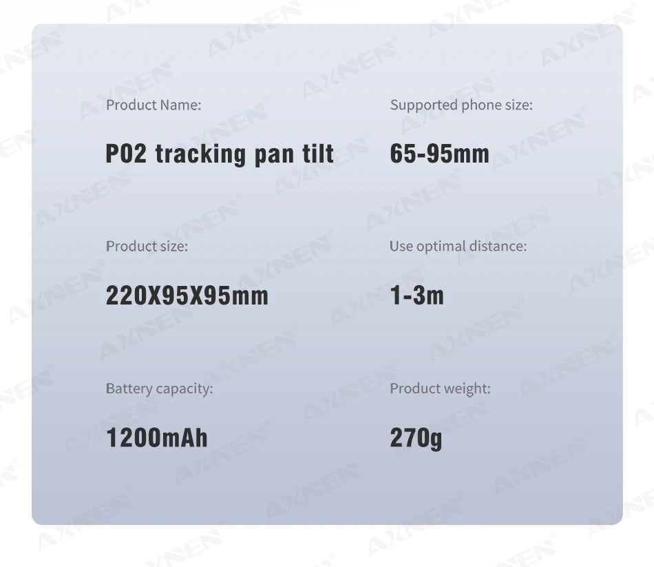 P02 Auto Face Tracking Stand 360° Rotation Phone Holder Desktop Following Gimbal Stabilizer for Smartphone Live Vlogging Video