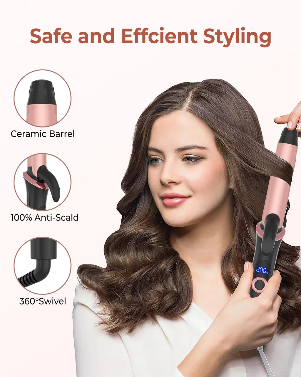 Ceramic Mini Hair Curler 25mm Travel Curling Iron Dual Voltage Curling Wand Small Hair iron Styler Curly Hair Products
