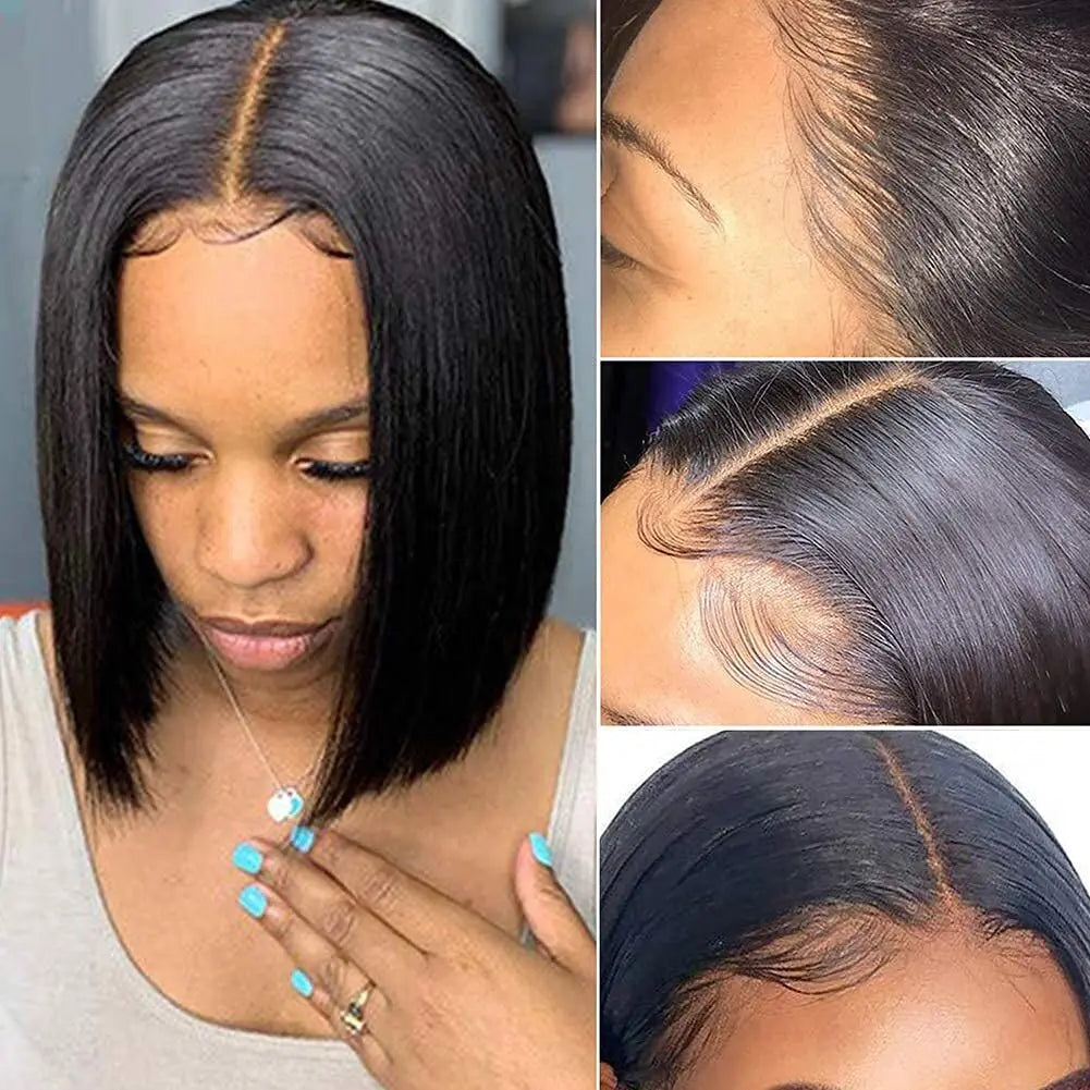 Wear And Go Glueless Bob Wigs ISEE Hair Pre Cut PrePlucked 6X4 Lace Front Human Hair Wigs Glueless HD Straight Glueless Wig