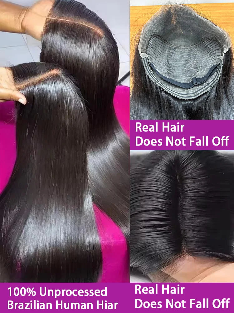 40 42 Inch 13x4 13x6 HD Transparent Bone Straight Lace Front Wigs 250 Density 360 Full Lace Brazilian Human Hair Wigs For Women