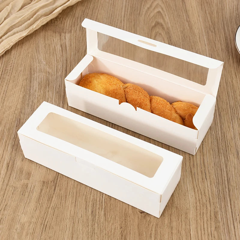 10-30Pcs Cookie Dessert Boxes Macaron Cake Bakery Box With Clear Window Wedding Birthday Party Favors Christmas Gift Packaging