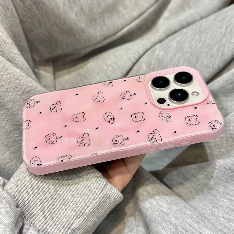 Cute Minimalist Full Puppies Soft Phone Case for iPhone 17 16 Pro Max 15 16 Pro 13 14 12 11 Pro Max Plus 16E 17Air Stylish Cover