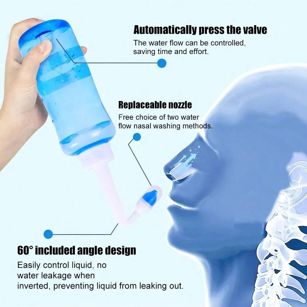 Nose Wash Cleaner Nasal Irrigator Rinse Bottle Nose Protector Avoid Allergic Rhinitis Adults Children Neti Pot 300ML 500ML