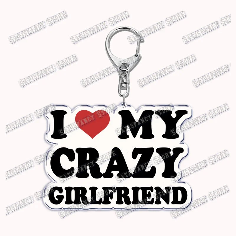 Custom I Love You My Fictional Boyfriend Awesome Girlfriend Keychain Emo Boys Hot Wife Mom Dad Key Ring Keychains Bf Gf Gifts