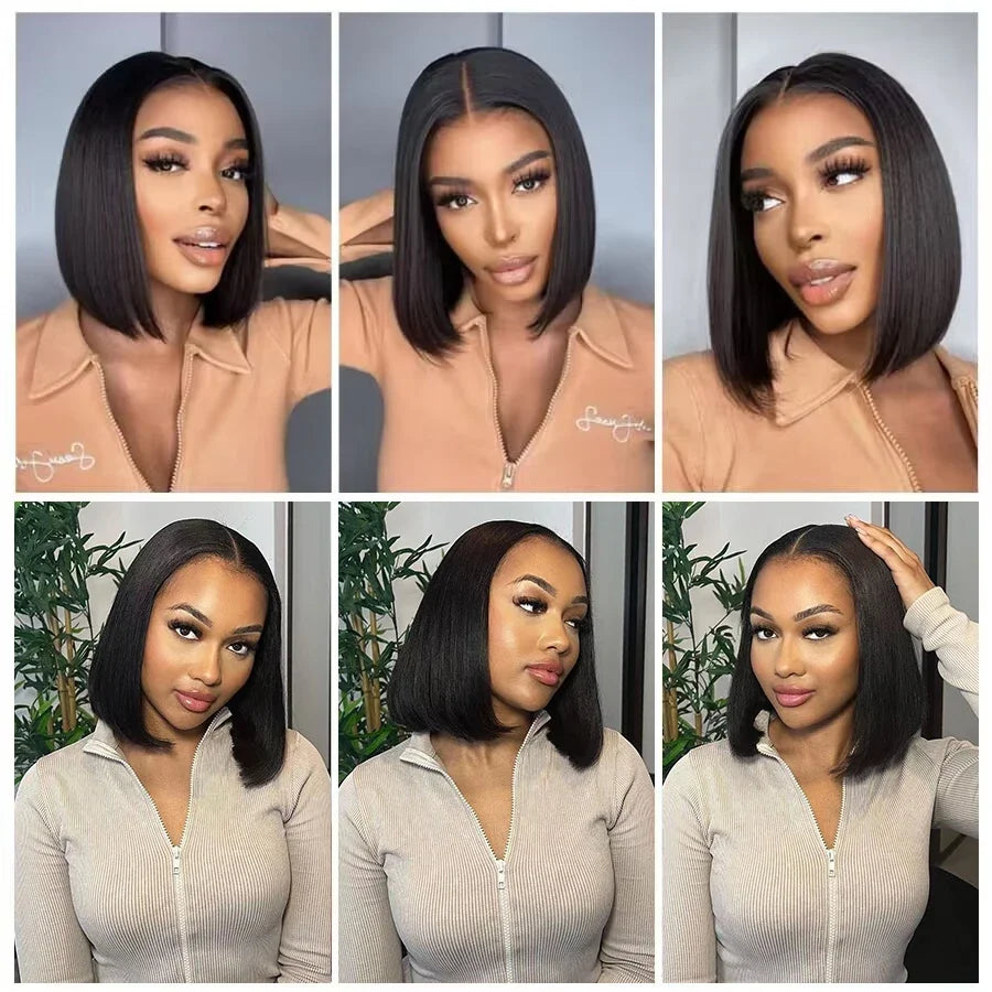 Wear and Go Glueless Wigs Human Hair PrePlucked Pre Cut 7x5 Straight Lace Closure Wigs Ready to Wear Wigs For Women 180 Density