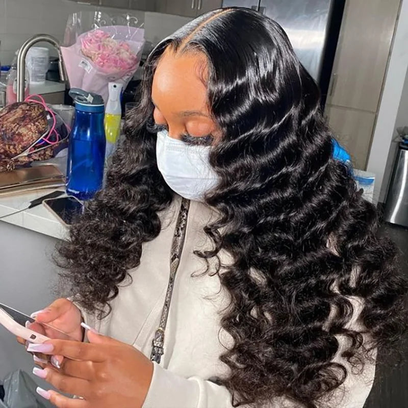 ISEE Hair Wear And Go Wig Glueless Loose Deep Wave Lace Front Human Hair Wig Transparent Lace Closure Deep Wave Wigs PrePlucked