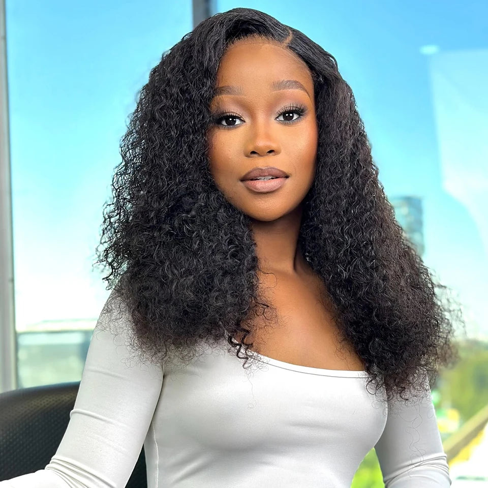 NEW IN 7x5 Wear And Go Glueless wigs human hair Pre Bleached Kinky Curly HD Lace Front Wig Pre Cut Pre Plucked Glueless Wig
