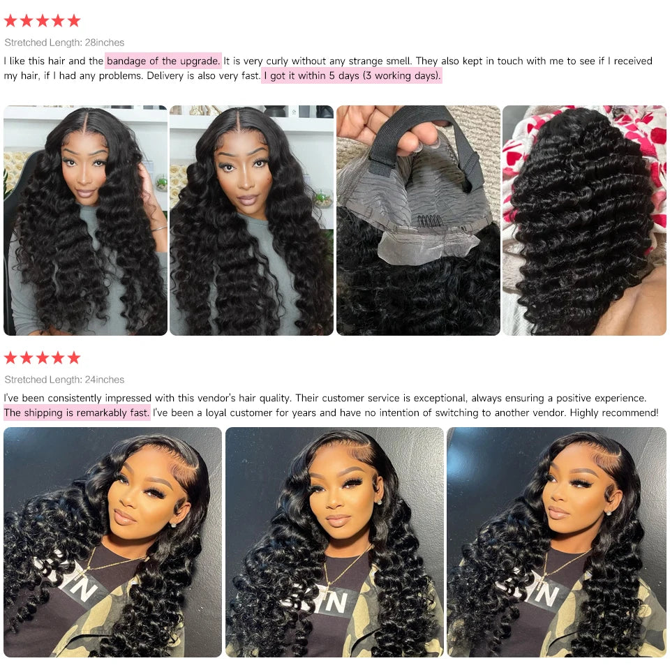 Ali Grace Loose Deep Wave Lace Front Human Hair Wig Transparent 13x4 Lace Frontal Wig Pre Plucked Glueless Wigs For Women