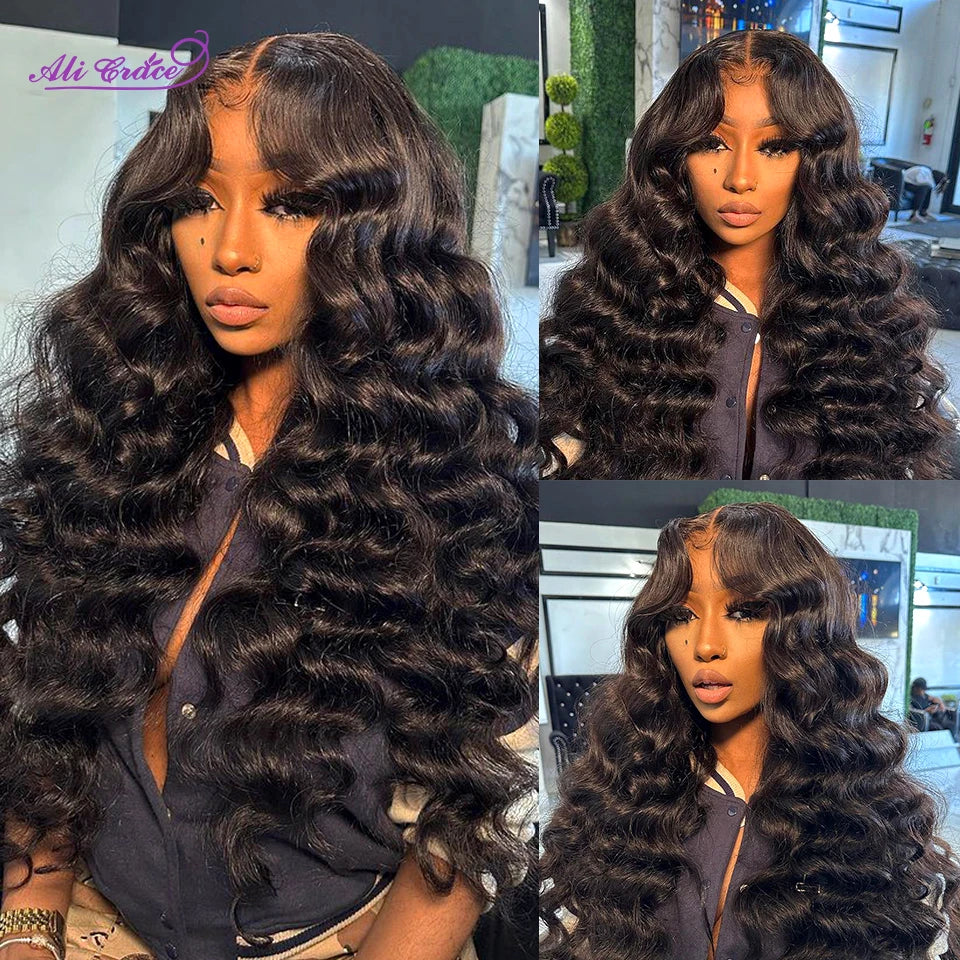 ALI GRACE Hair Peruvian Loose Wave Hair 1/3/4 PCS 100% Remy Hair Machine Double Weft Free Shipping Human Hair Bundles 10-28 inch