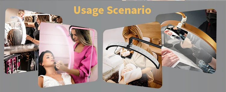 Fosoto Multifunctional Half Moon Lamp Video Ring Lash Light For Beauty Facials Salon Tatoo Live Stream Photography Photo TikTok