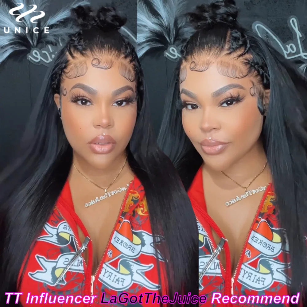 UNice Pre Everything Frontal Wig Pre Bleached Pre Cut 13x4 Lace Front Wig Straight Lace Front Wig Human Hair Wear Go Lace Wigs