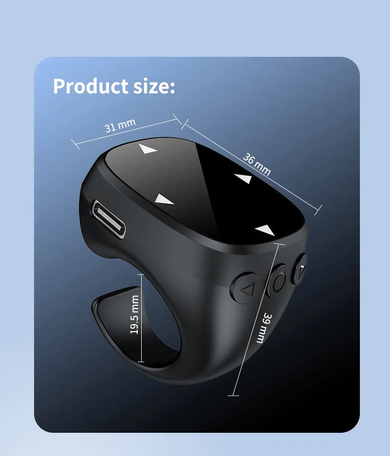 Remote Control Touch Screen Page Turner  for TikTok Bluetooth Camera Video Recording  for iPad iPhone Remote Scrolling Ring
