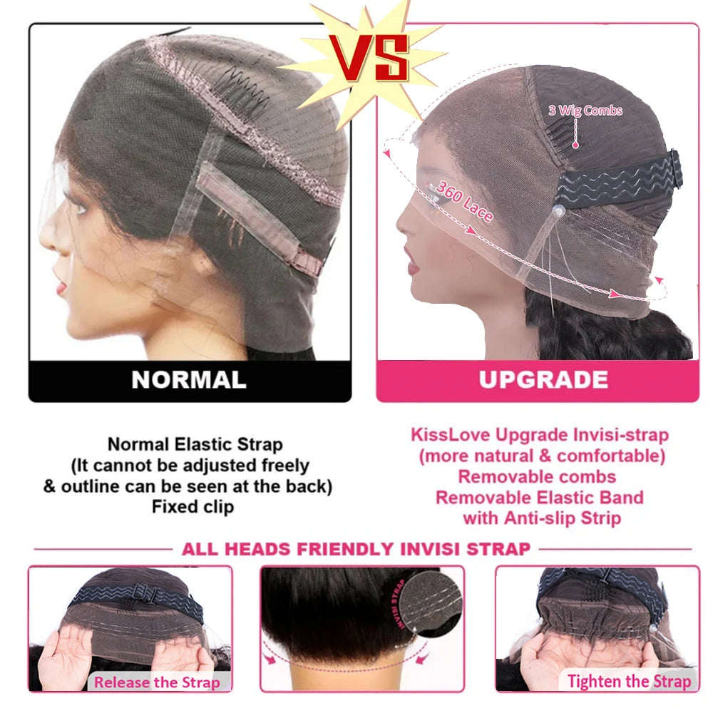 250 Density 360 Hd Lace Front Human Hair Wig Pre Plucked Invisible drawstring 360 Glueless Wig Deep Wave Frontal Wigs Human Hair