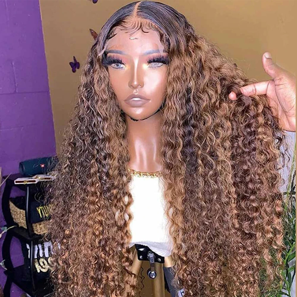 Premium Brazilian Honey Blonde Lace Front Wig - 13x4 HD Deep Wave Human Hair Wig for Women