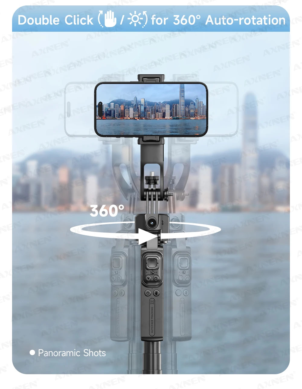 C17 Selfie Stick Tripod for Phone AI 360 Rotation Face Tracking Gimbal Stand Smartphone Camera Monopod Holder 1630mm Quadruped
