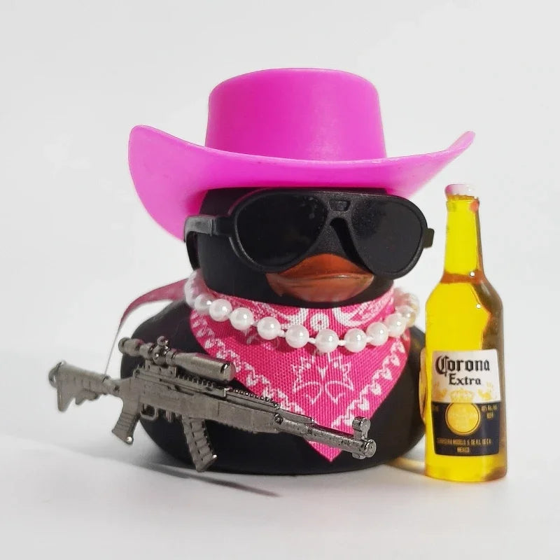 Cowboy Rubber Duck Car Ornament for Jeep Duck Car Dashboard Decorations Quirky Rubber Duck Car Accessories Funny Office Gifts