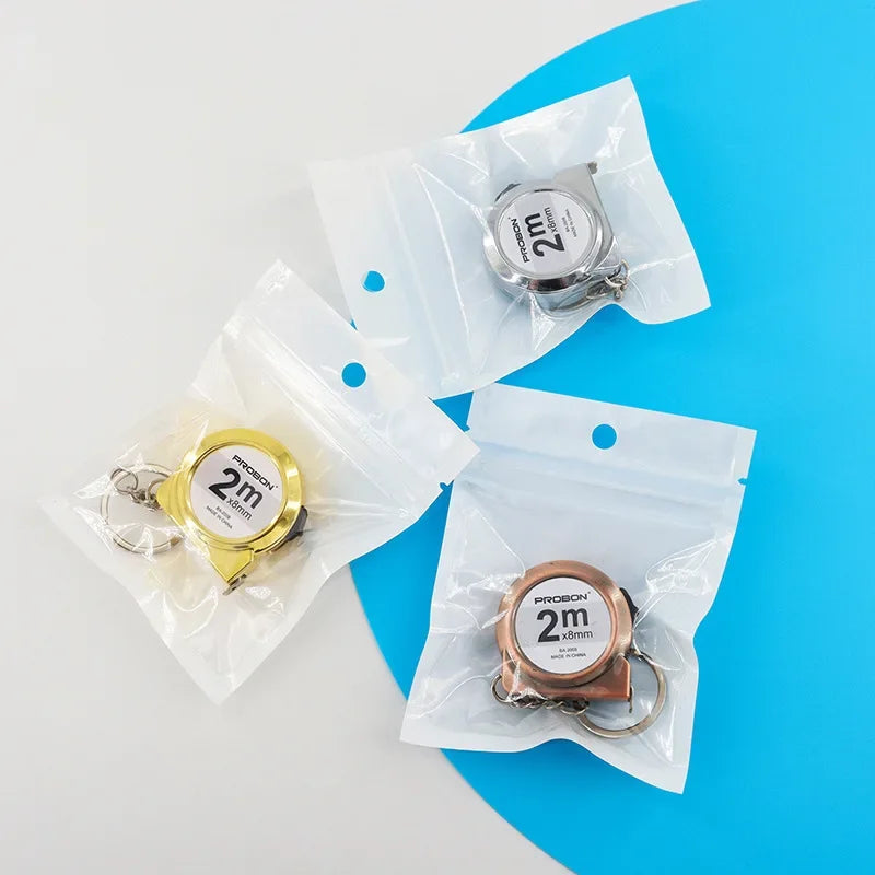 Portable Mini Tape Measure Retractable 2m Mild Steel Keychain Design Small Household Measuring Tool for DIY Crafting and Sewing