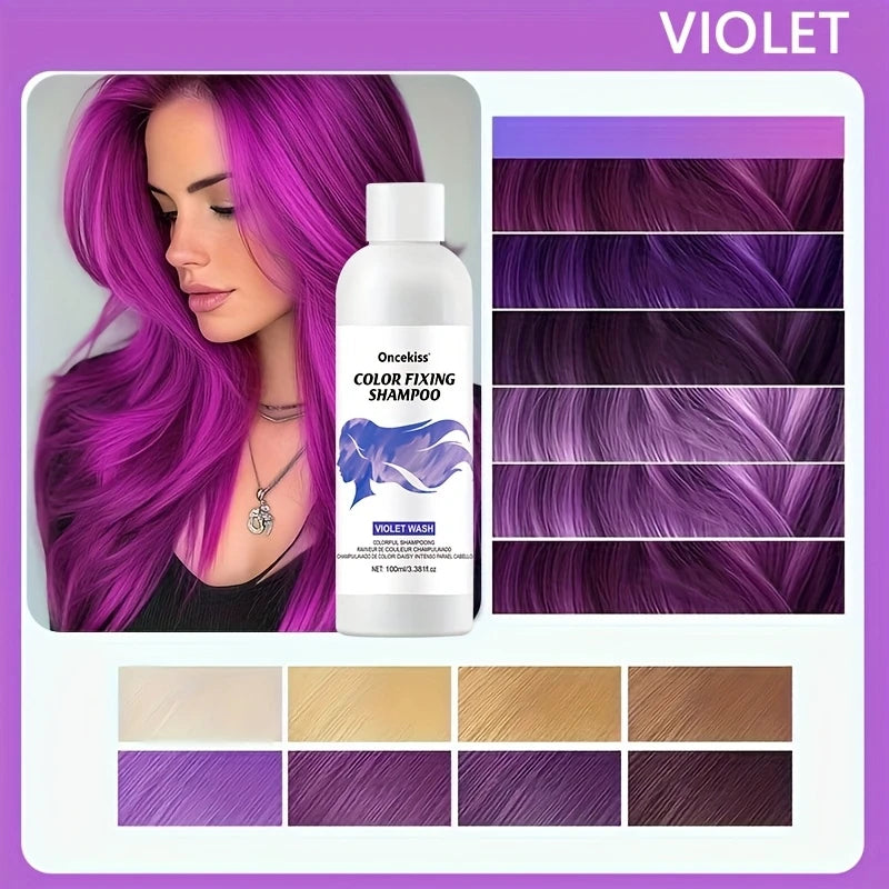 100ml Hair Color Shampoo,Fixed Color,Long-Lasting Semi-Permanent Dye,Unisex-adult Tinted Shampoo Hair Dye for Normal Hair Type
