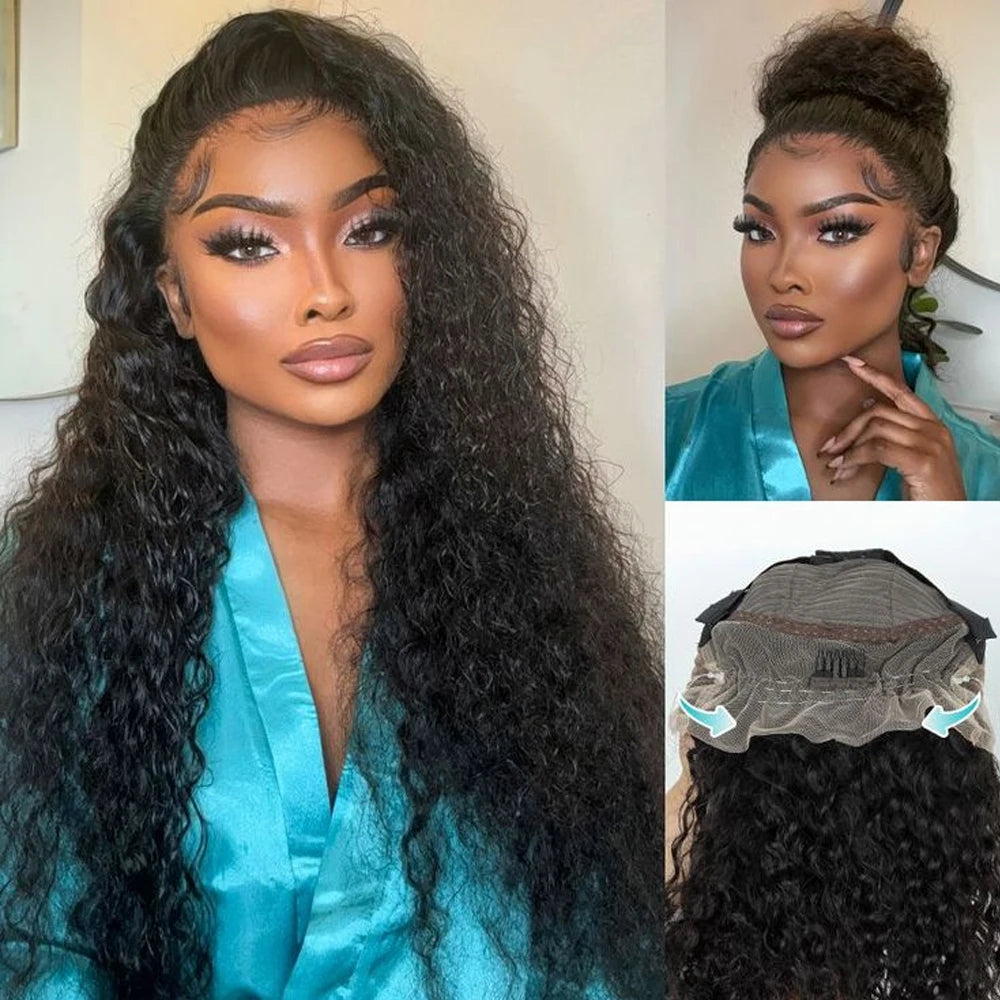 250 Density 360 Hd Lace Front Human Hair Wig Pre Plucked Invisible drawstring 360 Glueless Wig Deep Wave Frontal Wigs Human Hair