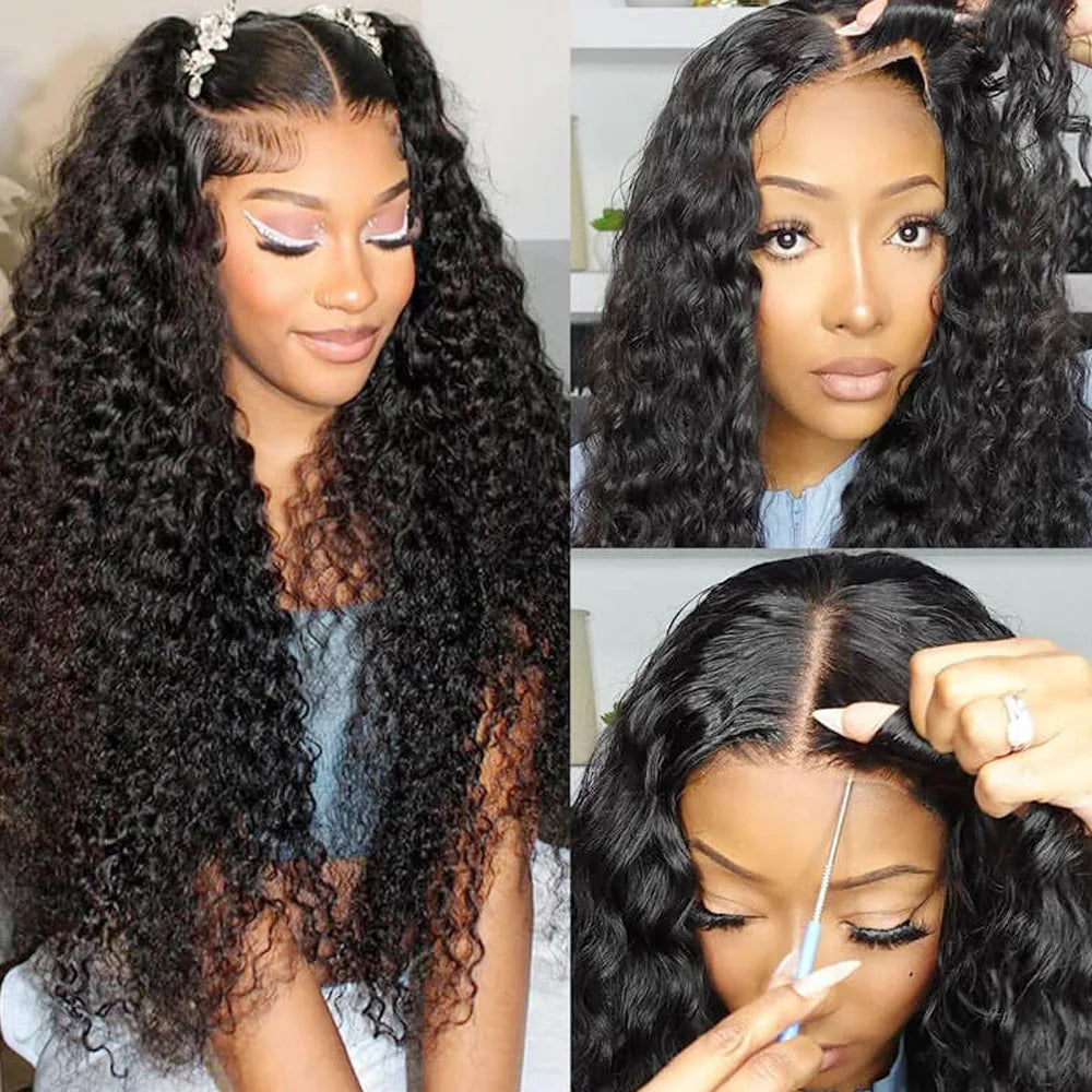 250 Density Deep Wave 360 13x6 13x4 HD Lace Front Human Hair Wig 4x4 6x6 Glueless Wig 30 Inch Curly Lace Frontal Human Hair Wig