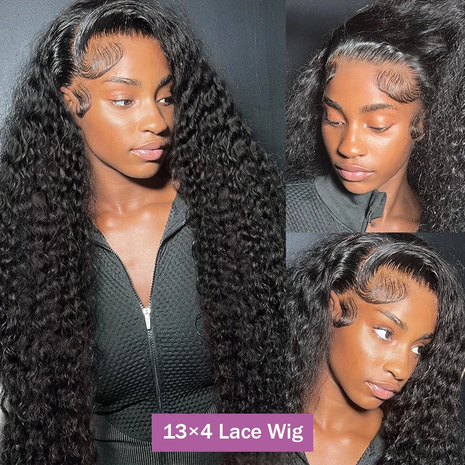 Deep Wave Lace Front Human Hair Wigs 200% Density 13x6 Lace Frontal Wigs 100% Human Hair Deep Wave Lace Front Wig Pre Plucked