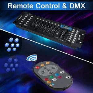 U'King 4PCS 42W Stage Light 7 LED Flat Par Lights RGBW 4IN1 DMX 512 Effect Light DJ Disco Party Christmas Bar Wedding Show Light