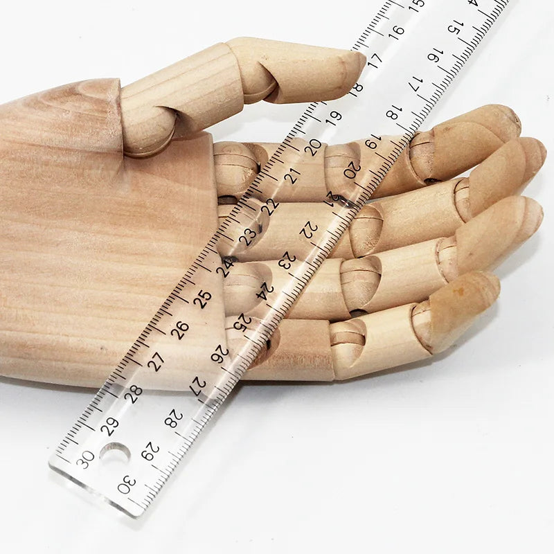1Pc T-shaped Double Side Scale Ruler Drafting Drawing Tool Plastic School Office Supplies Stationery Accessory 30cm (Inch, Cm)