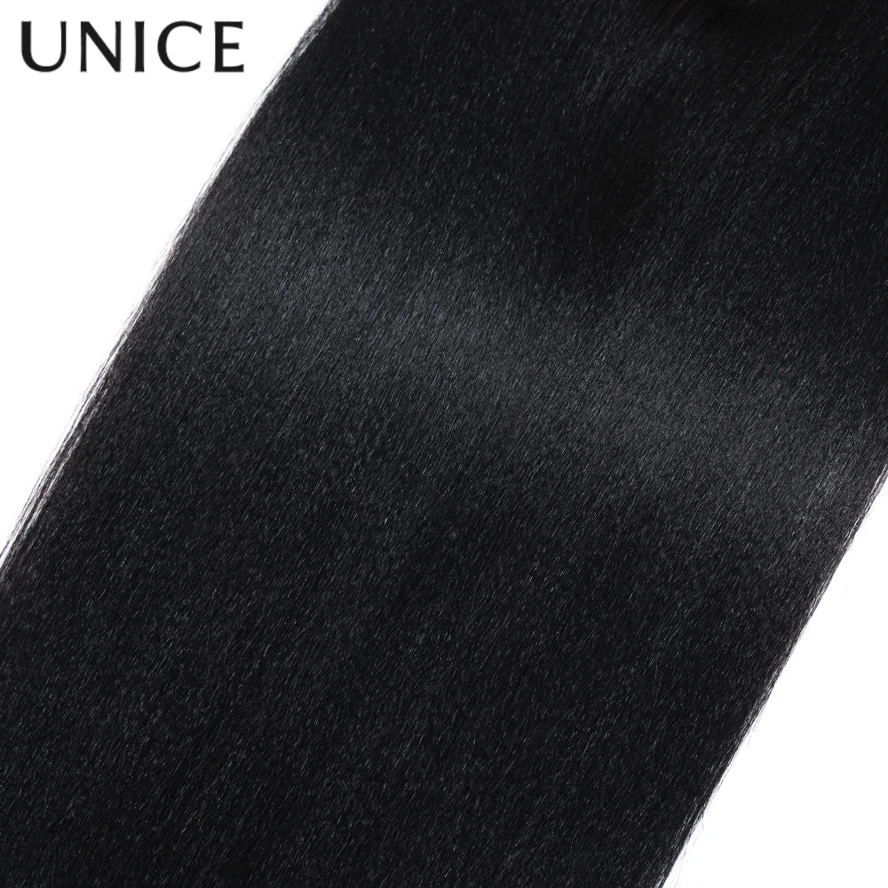 UNICE Hair Yaki Straight Human Hair 4x4 Lace Closure Only 1PC Free Part Lace Closure