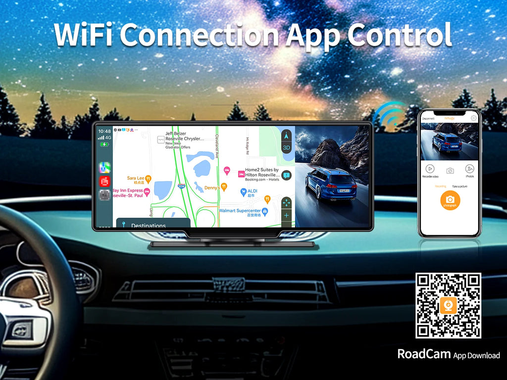 Imagebon H13 Pro 4K Camera ADAS Dash Cam 5s Power On 24h Parking Monitor Wireless Carplay & Android Auto GPS Navigation Car DVR