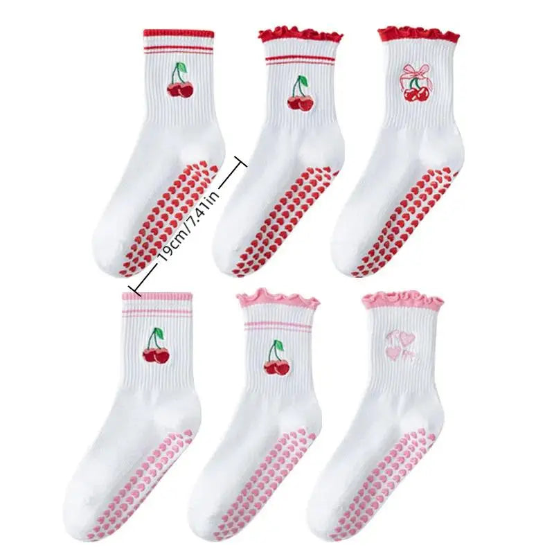 Cotton Breathable Mid-calf Yoga Socks Anti-slip Sports Socks Pilates Socks Dance Fitness Training Socks