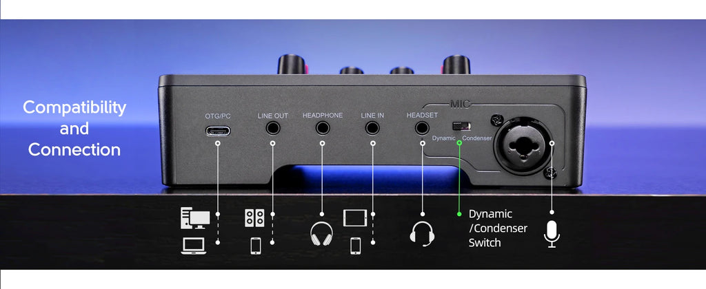 FIFINE USB Gaming Mixer With XLR Microphone Interface,48V Phantom Power,RGB, Sound Card for Podcasting Streaming AmpliGame SC3
