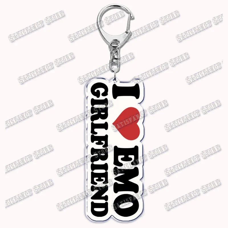 Custom I Love You My Fictional Boyfriend Awesome Girlfriend Keychain Emo Boys Hot Wife Mom Dad Key Ring Keychains Bf Gf Gifts