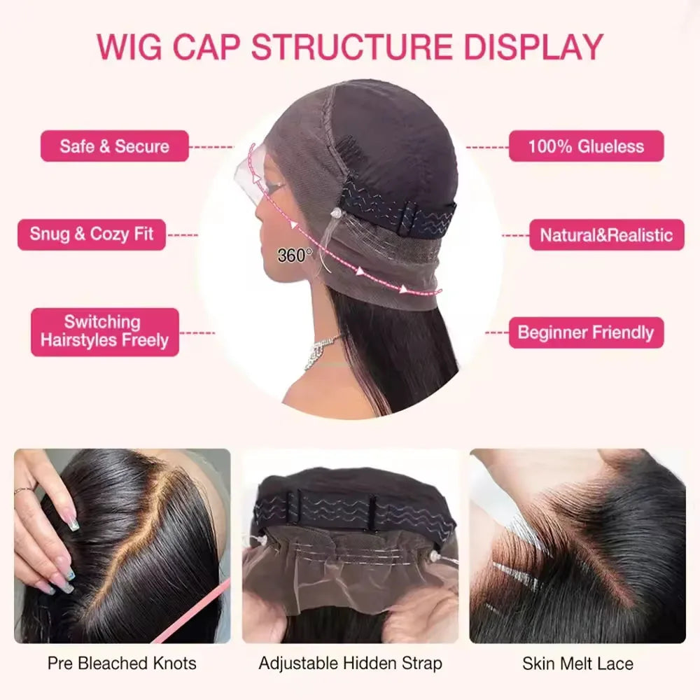 360 HD Full Lace Front Wigs Kinky Curly Human Hair Wig Pre Plucked Glueless Wig Invisible Drawstring 100% Brazilian Human Hair
