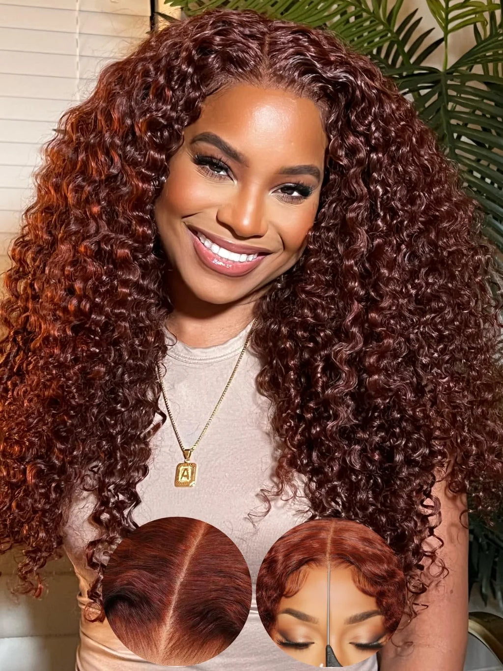 ISEE Hair Wig Reddish Brown Water Wave 7x5 Lace Front Glueless Wigs Pre Plucked Lace Pre Bleached Wear Go Human Hair Wigs