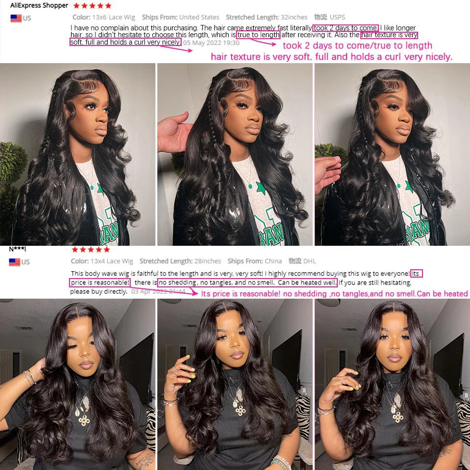 ISEE HAIR 13x6 Body Wave HD Lace Front Human Hair Wigs For Women Brazilian Human Hair Body Wave HD Transparent Lace Frontal Wigs