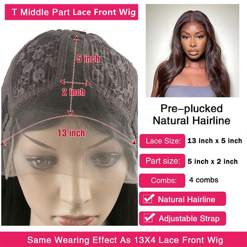 Premium 13x6 HD Lace Front Wig - Brazilian Body Wave Human Hair | Pre-Plucked Natural Hairline
