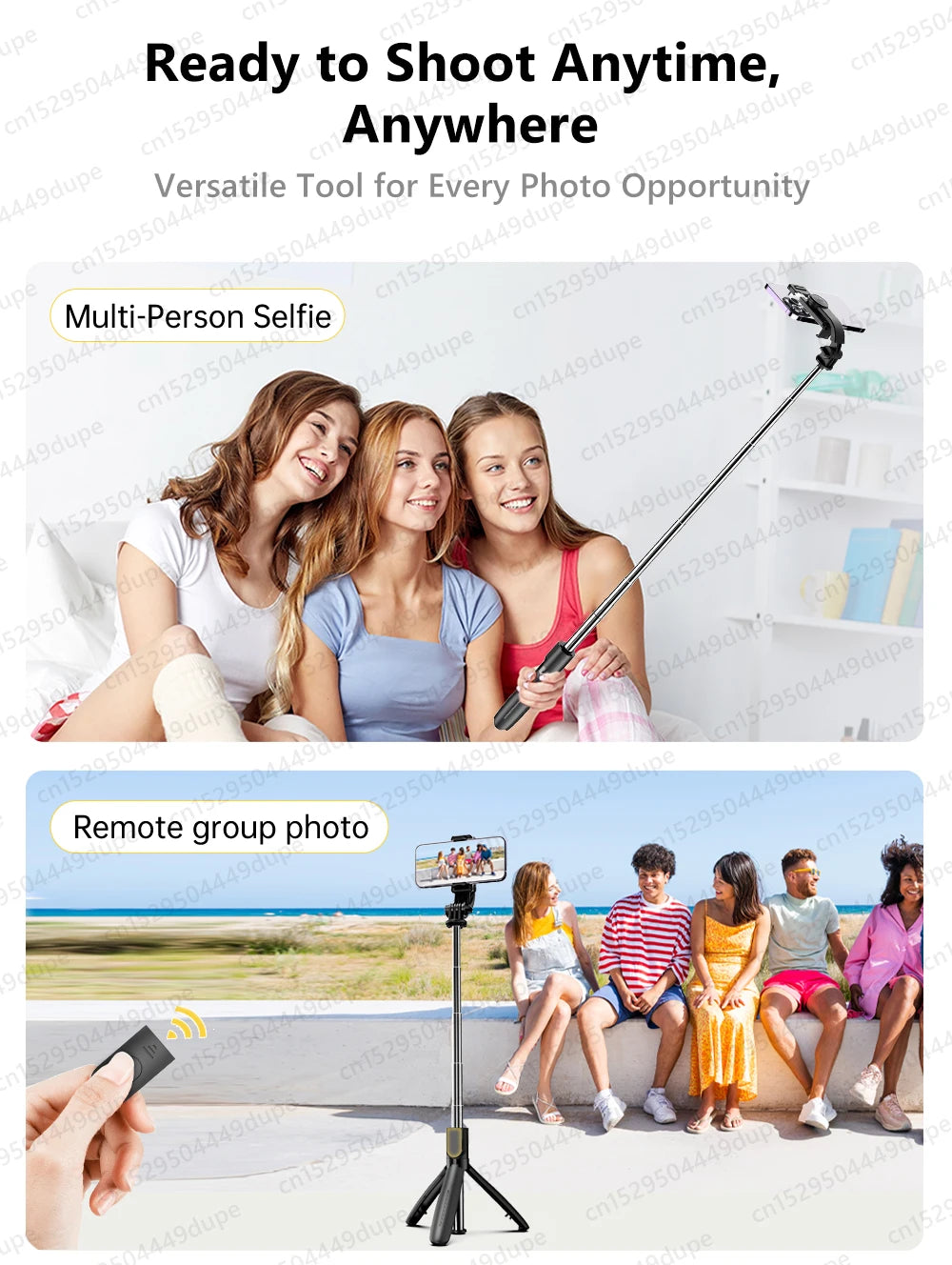 TOKQI-L21 Selfie Stick Telescopic Travel Handheld Tripod Portable Phone Stand for Cell Phone Live Streaming TikTok Recording