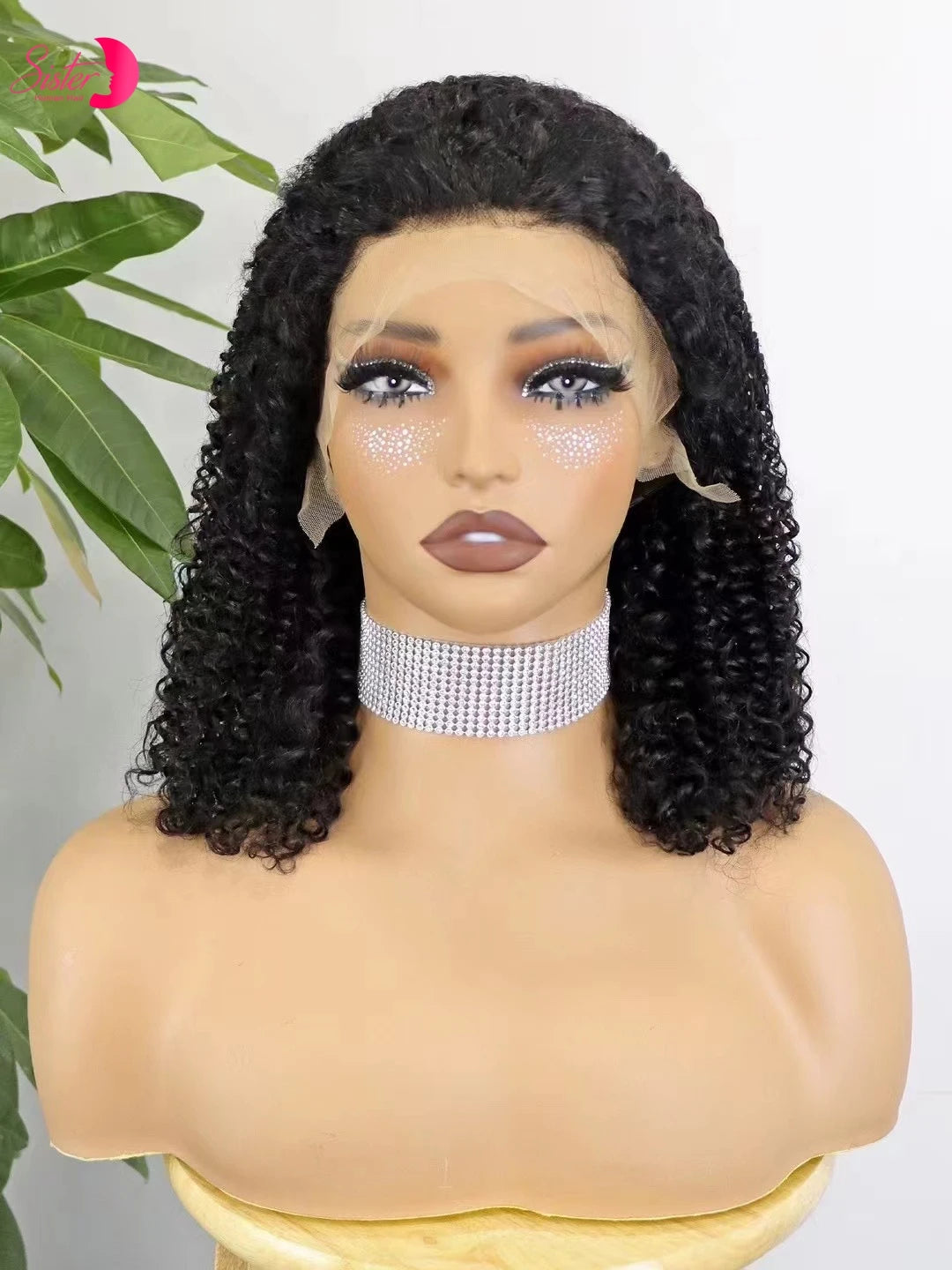 Premium 350% Density Kinky Curly Human Hair Wig - 13x4 Lace Front Bob Wig for Women