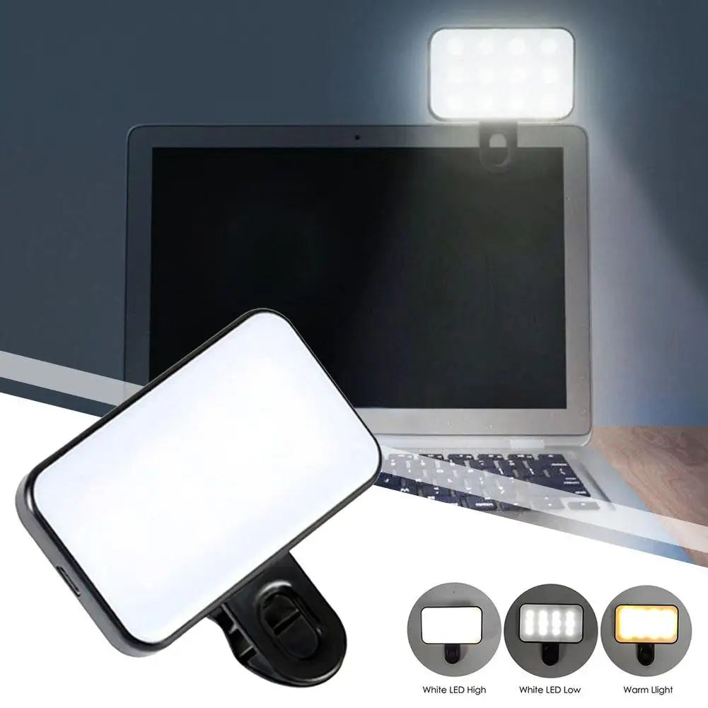Pocket LED Selfie Light For IPhone Samsung IPad Mobile Phone Laptop Clip Flash Fill Video Photo Ringlight Photography Lamp